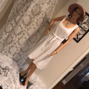 Flattering Scarlett Midi White Summer Dress